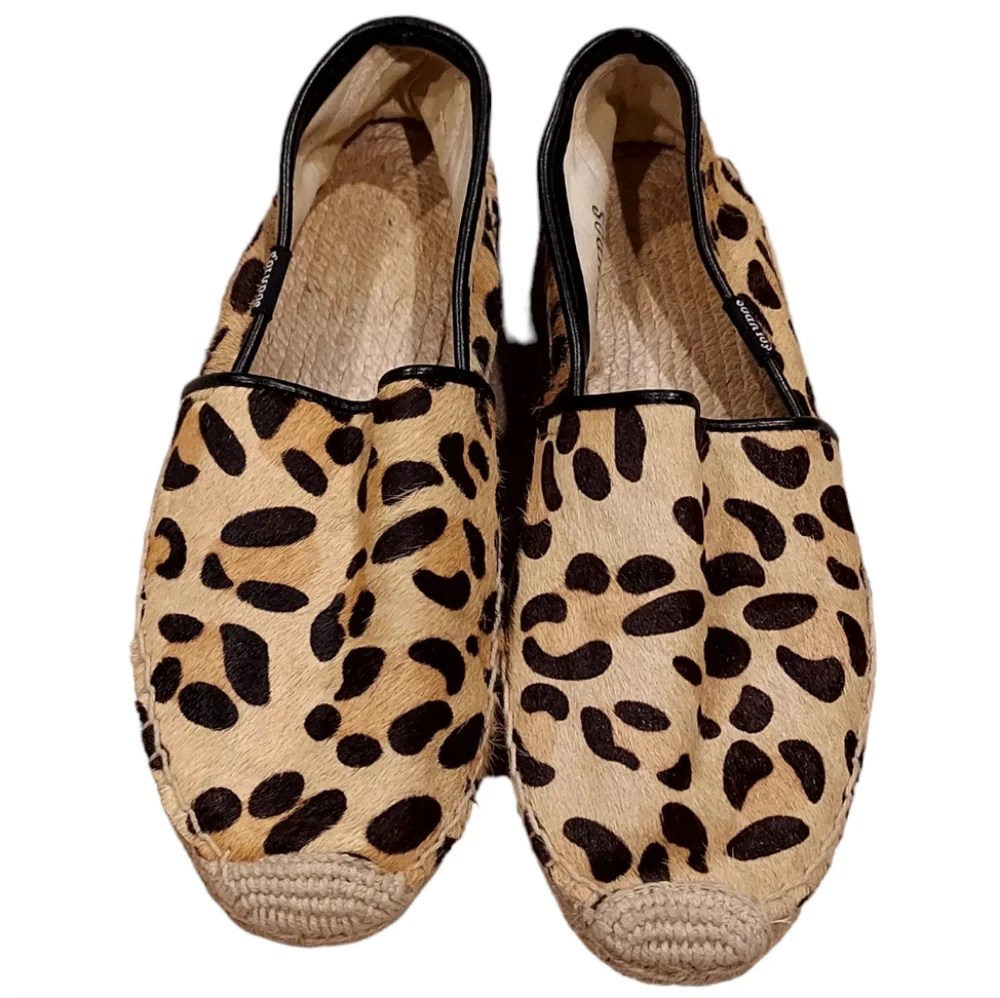 Soludos Calf Hair Smoking Espadrille Slip-On Shoes size 7